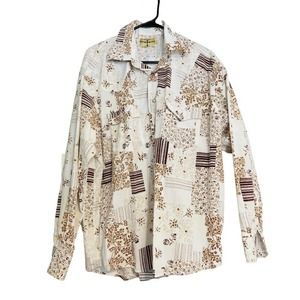 Vintage Western CROSSED Rodeo Shirt Men’s Size L PearlButton Down